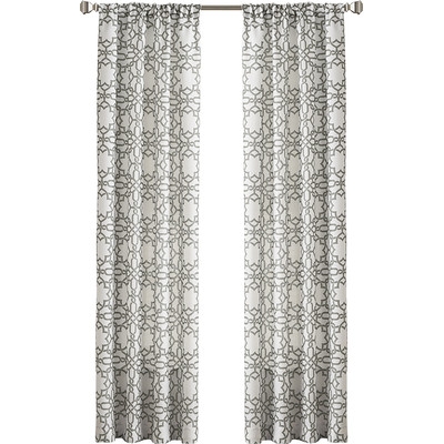 Lotus Harmony Single Curtain Panel - Charcoal - 63" - Image 0