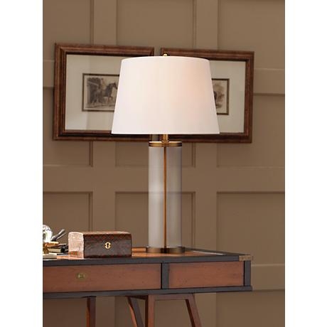 Glass and Gold Cylinder Fillable Table Lamp - Image 2