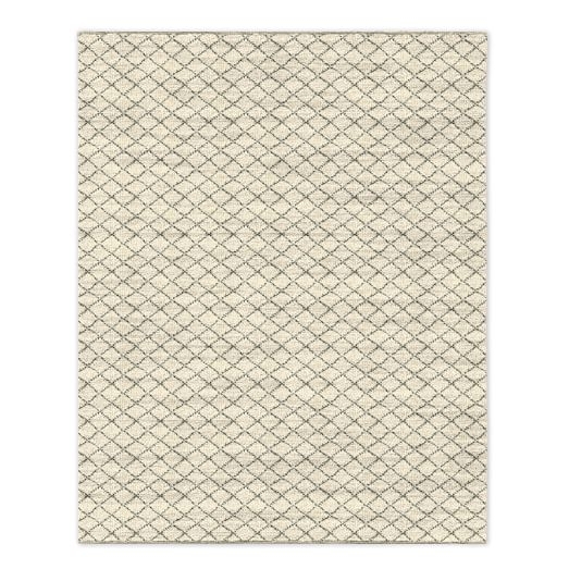Watercolor Trellis Wool Shag Rug - Ivory - 8' x 10' - Image 0