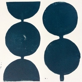 Modern Circles in Midnight Blue - 16" x 16", Unframed - Image 0
