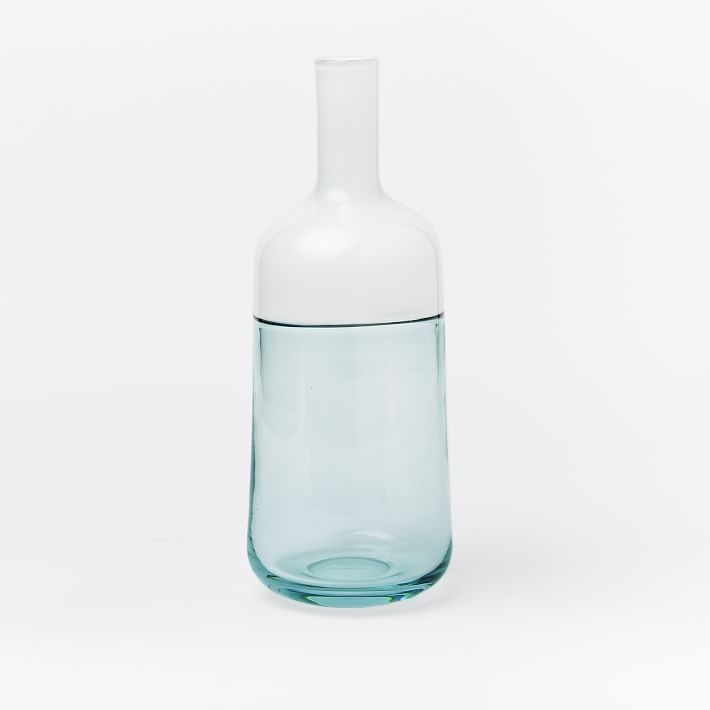 Vitreluxe Glass Vase - Tall Bottle - White - Image 0