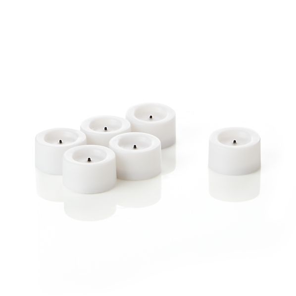 Flameless White Tea Lights - set of 6 - Image 0