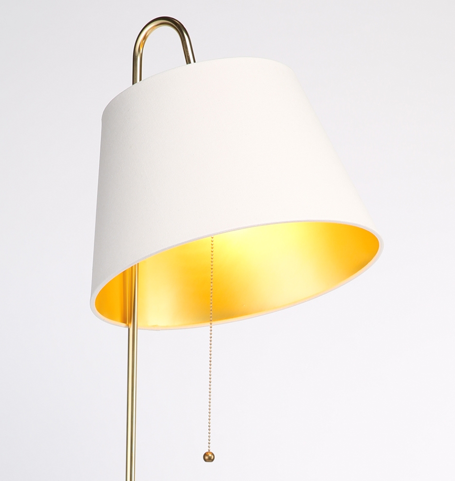 STEM FLOOR LAMP - White Linen Shade - Image 1