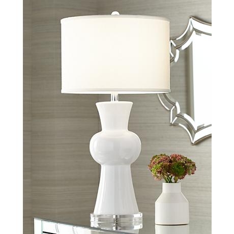 Eloise White Ceramic Table Lamp - Image 1
