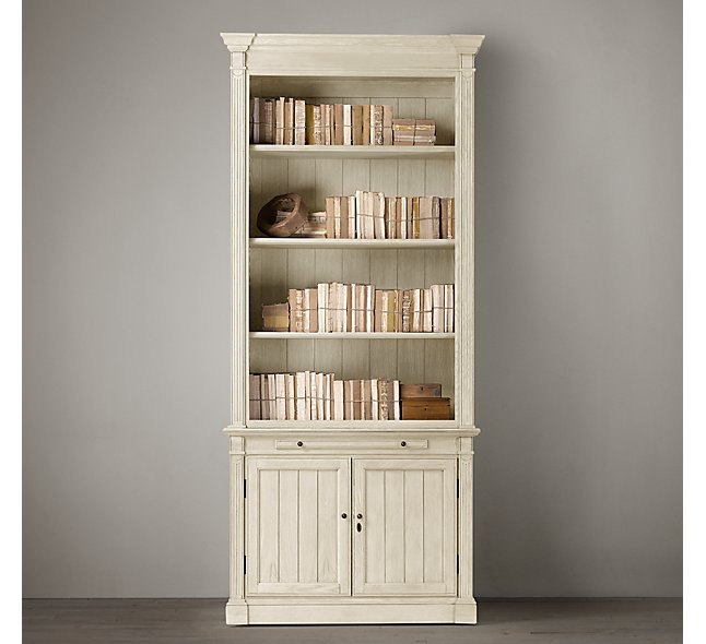 LIBRARY SINGLE BOOKCASE - Distressed White - Image 0