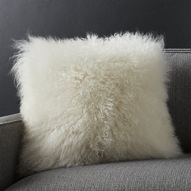 Pelliccia Ivory 16" Pillow with Feather-Down Insert - Image 1