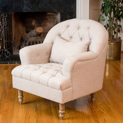 Dolores Tufted Chair - Beige - Image 1