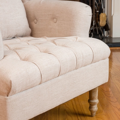 Dolores Tufted Chair - Beige - Image 3