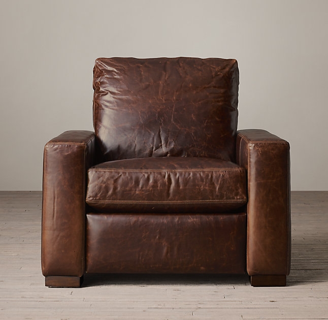 MAXWELL LEATHER RECLINER - Italian Brompton, Cocoa, Down-Feather - Image 0