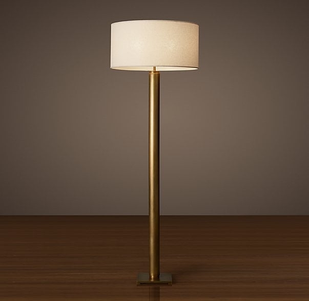 CYLINDRICAL COLUMN FLOOR LAMP - Vintage Brass - Image 0