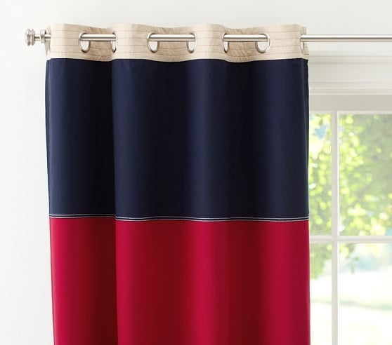Rugby Blackout Panel - 84" -Navy/Red - Image 0
