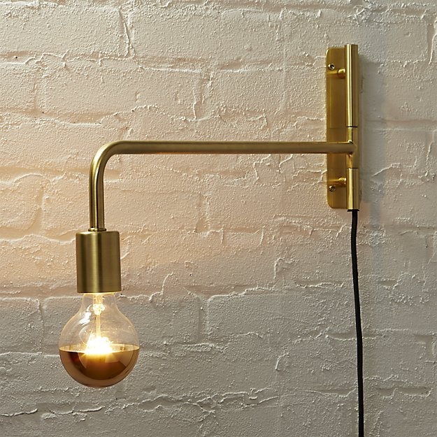 Swing arm brass wall sconce - Image 2