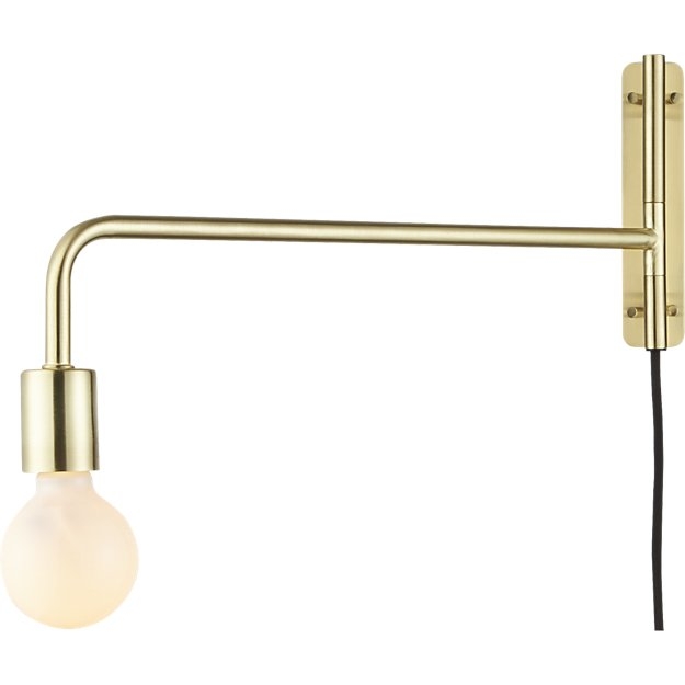 Swing arm brass wall sconce - Image 7