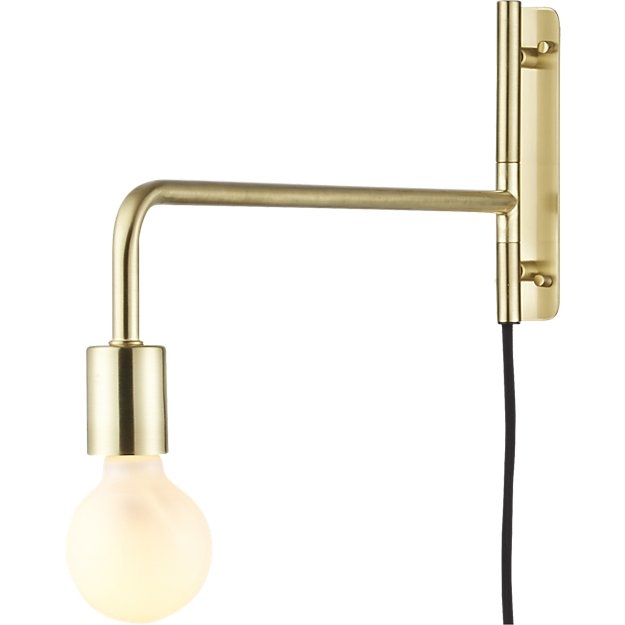 Swing arm brass wall sconce - Image 8