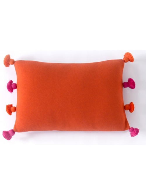 PAVIA PILLOW, TANGERINE AND HOT PINK - 16" x 24" - Polyester Filled - Image 0