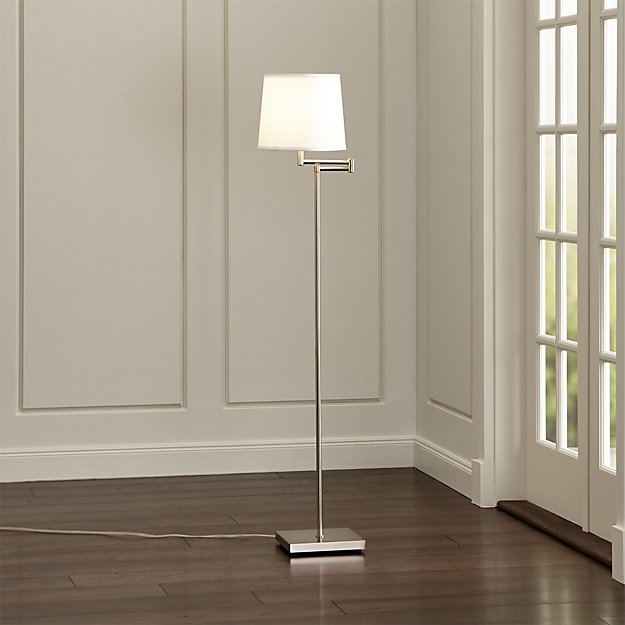 Adams Nickel Swing Arm Floor Lamp - Image 2