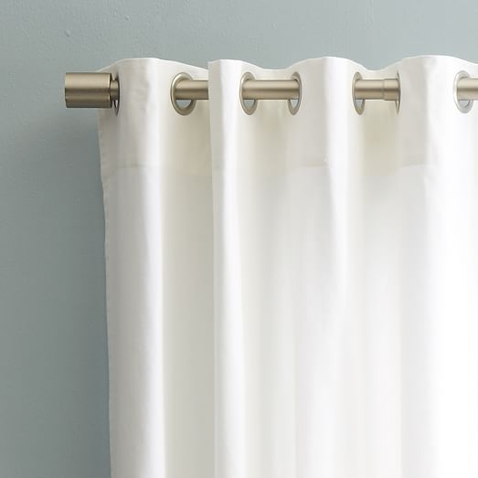 Cotton Canvas Grommet Curtain - White-Individual- 108" - Image 1