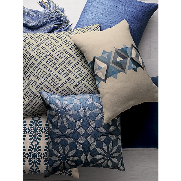 Trevino Delfe Pillow with Down-Alternative Insert, Blue, 20" x 20" - Image 3