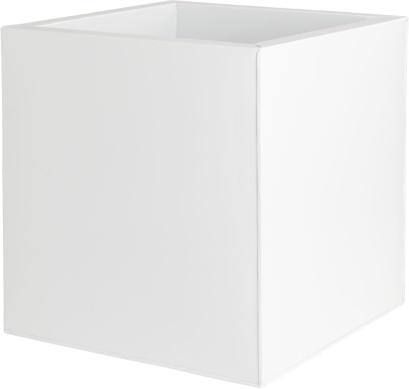 blox large square galvanized high-gloss white planter - Image 0