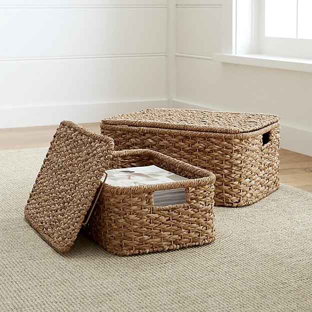 Kelby Small Rectangular Lidded Basket - Image 1
