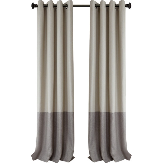 Arrowsmith Striped Blackout Thermal Grommet Single Curtain Panel - Linen 52x95 - Image 0
