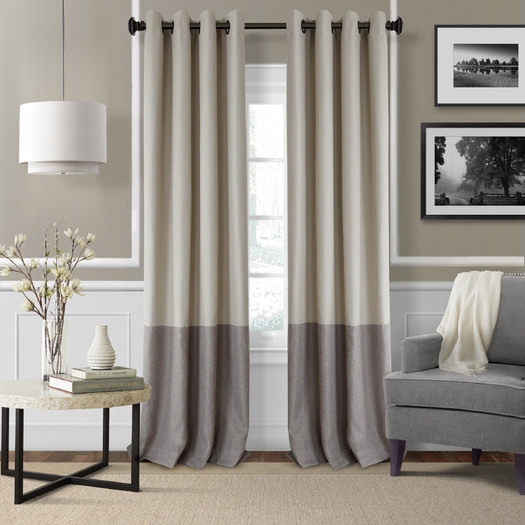 Arrowsmith Striped Blackout Thermal Grommet Single Curtain Panel - Linen 52x95 - Image 3