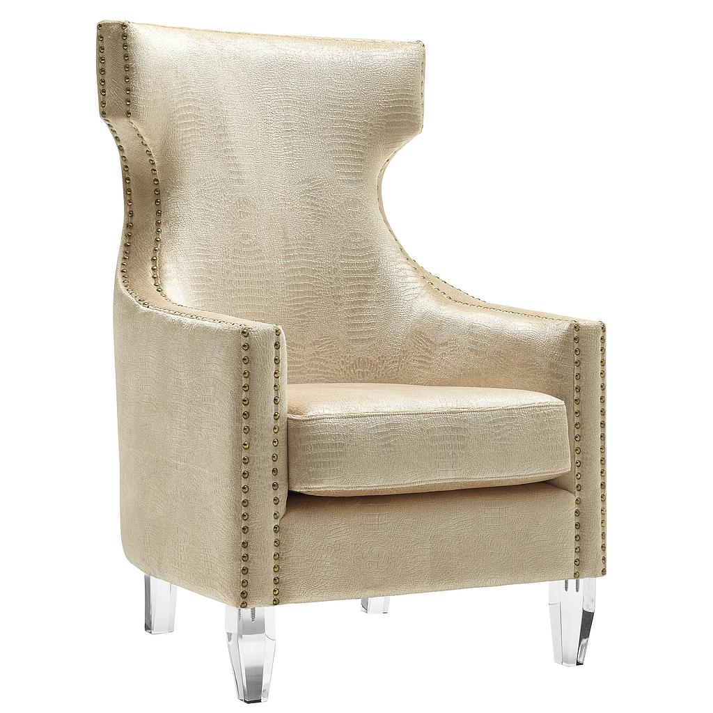 Gramercy Gold Croc Velvet Wing Chair - Image 0