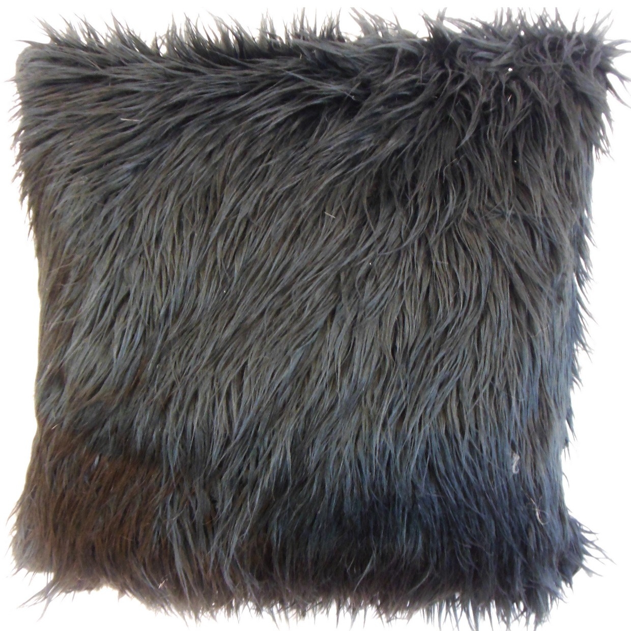 Valeska Faux Fur Pillow Black - 20" x 20" - Polyester insert - Image 0