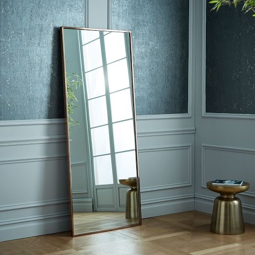 Metal Framed Floor Mirror - Rose Gold - Image 0