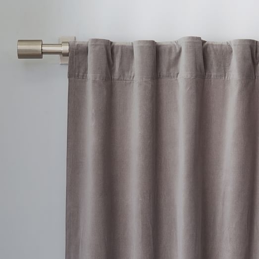 Velvet Pole Pocket Curtain - Unlined - 108"L - Image 1