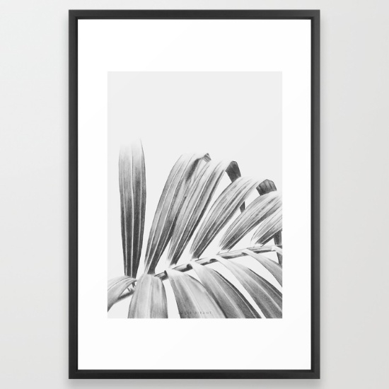 Palm Art Print -18"x24"- Vector Black Frame - Image 0