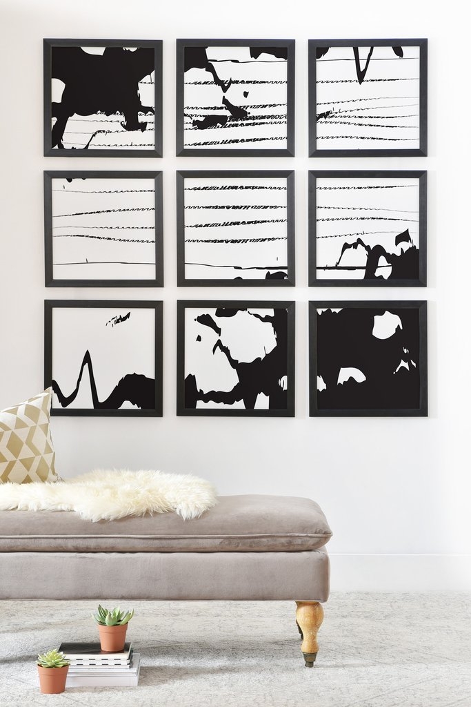 INKBLOT Framed Wall Mural - 5' x 5' (nine 20" frames), Basic Black Frame, No Mat - Image 0