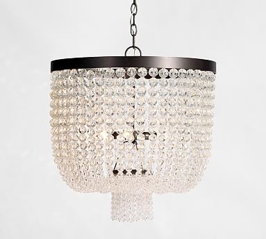 Mila Beaded Crystal Chandelier, Bronze - Image 0