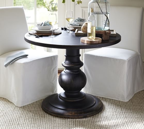 Dawson Large Pedestal Table-Weathered Black - Image 1