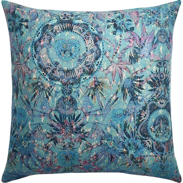 Mother amazon linen 23"x23" pillow with feather-down insert-Teal - Image 0