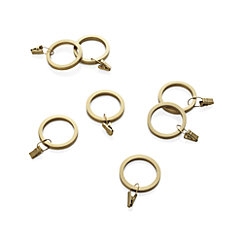 Set of 7 Brass Curtain Rings - Image 0