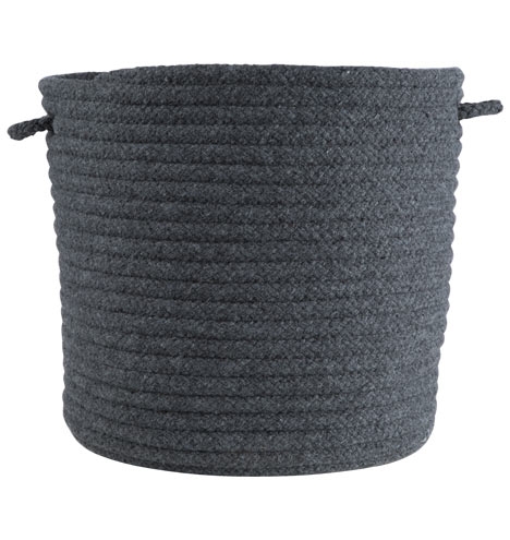 Slate Gray Cablelock Wool Basket - Image 1
