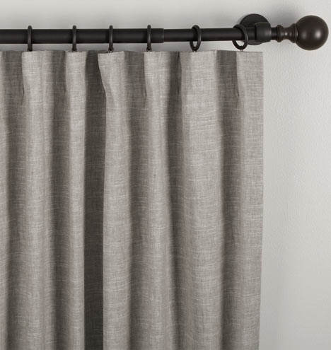 Linen/Cotton Drapery Panel - Gray - Image 1