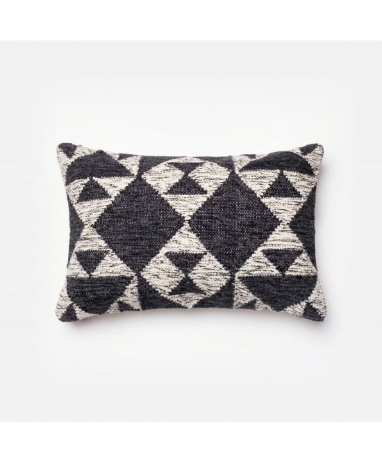 Isi Pillow - 13" x 21" - Polyester Filled - Black/ gray / Beige - Image 0