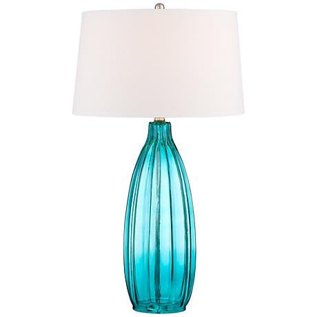 Stella Blue Fluted Glass Table Lamp - Image 0
