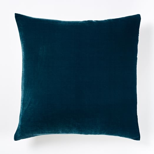 Luxe Velvet Square Pillow Cover - Blue Teal - Insert Not Included - Image 0