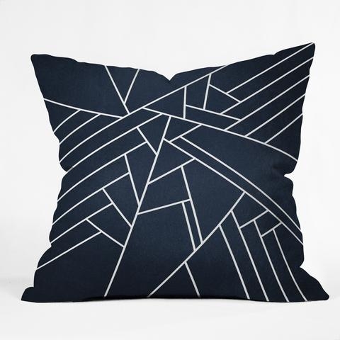 GEOMETRIC NAVY PILLOW -18'' x 18''-Insert included - Image 0