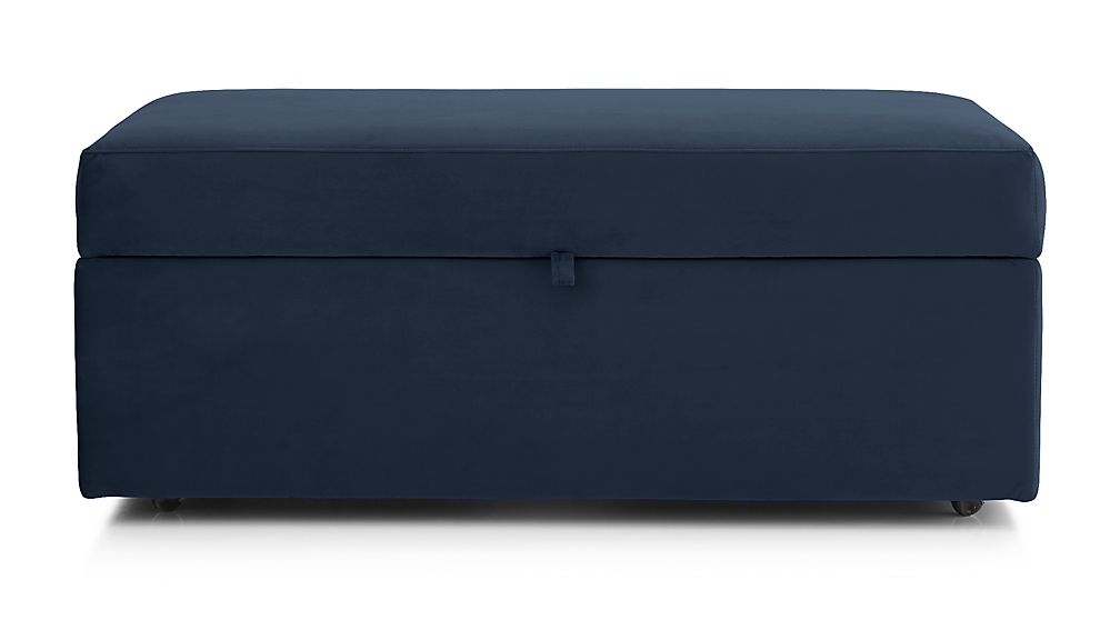 Lounge II Storage Ottoman with Tray - VIEW NAVY - Image 0