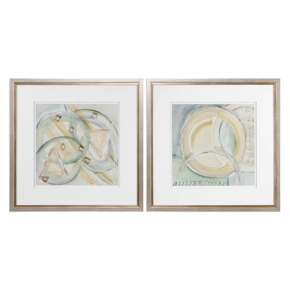 Abstracts, S/2 - 32" W X 32" H - Champagne Frame with Mat - Image 0