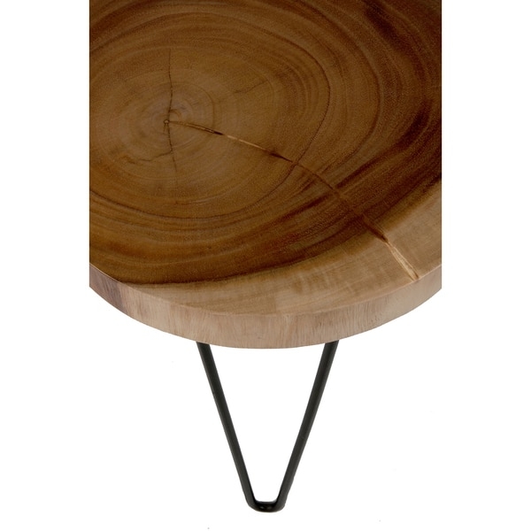 East At Main's Laredo Brown Teakwood Round Accent Table - Image 2