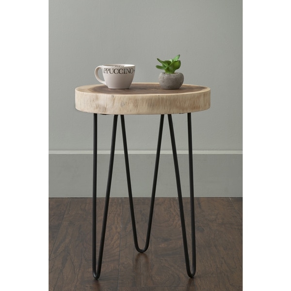 East At Main's Laredo Brown Teakwood Round Accent Table - Image 5