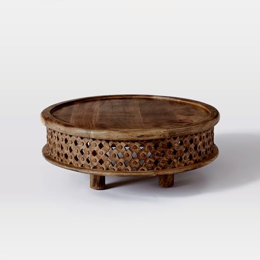 Carved Wood Coffee Table - Cafe - Image 0