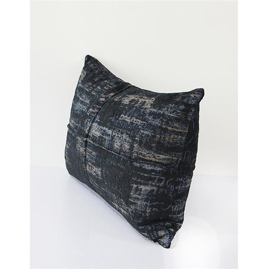 Luxury Chenille Lumbar Pillow - Blue  - Insert Included - Image 1