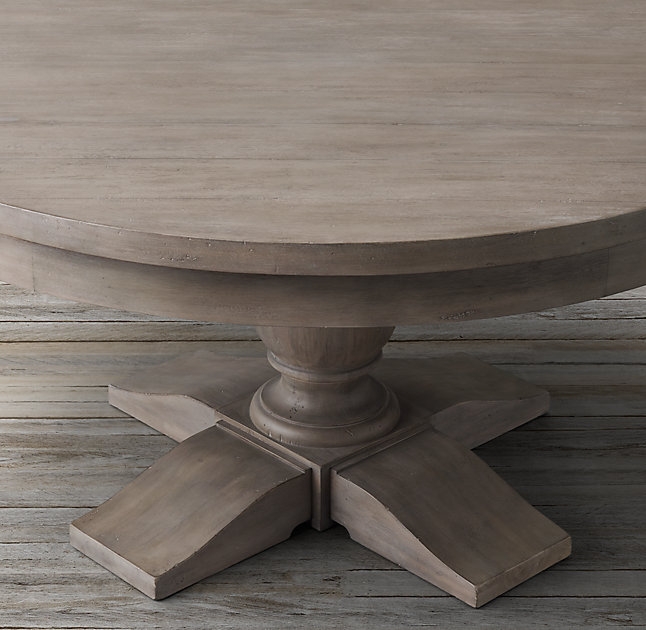 17TH C. PRIORY ROUND DINING TABLE- 60" -Weathered Grey - Image 2