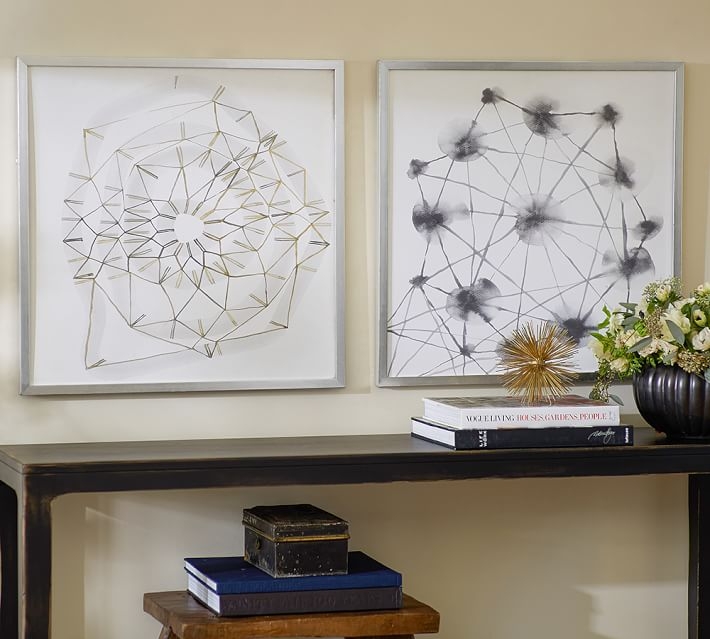 Knotted & Connected Wall Art, 25 x 25", Set of 2 - Silver Gilt Frame, No Mat - Image 0